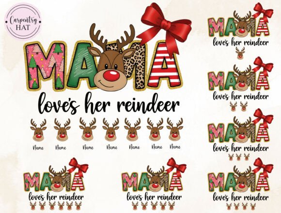 Download Personalized Christmas Reindeer Mama Png - Christmas Collection