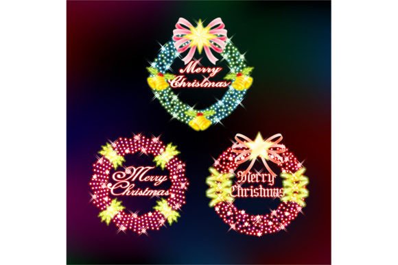 Download Christmas Wreath with Shining Light - Christmas Collection