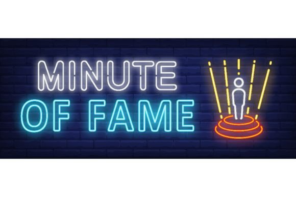 Download Minute of Fame Neon Sign. Person on Stag - Neon sign Collection