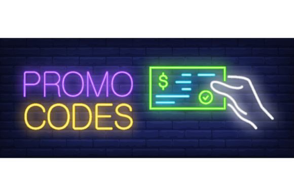 Download Promo Codes Neon Sign. Glowing Inscripti - Neon sign Collection