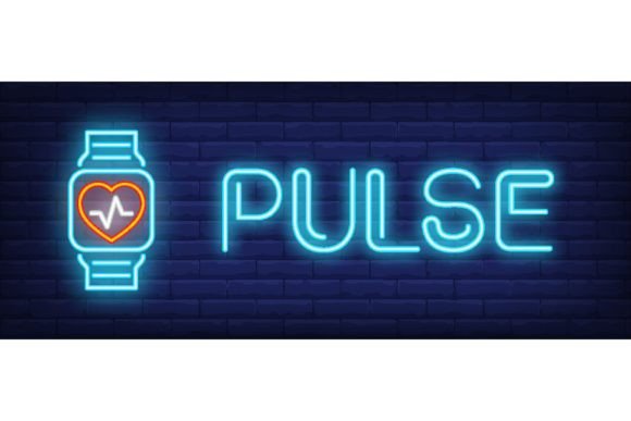 Download Pulse Neon Sign. Glowing Inscription Wit - Neon sign Collection