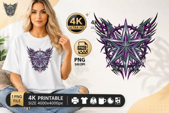 Download Cyber-Gothic Barbwire Star Emblem - Wire Collection