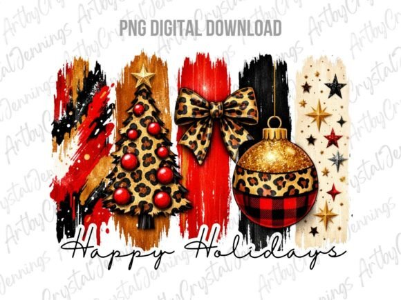 Download Happy Holidays Christmas Leopard PNG - Christmas Collection