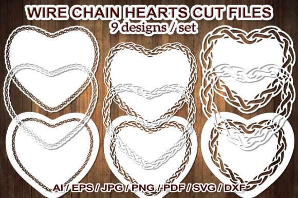 Download Metal Wire Chain Heart SVG Cut Files - Wire Collection