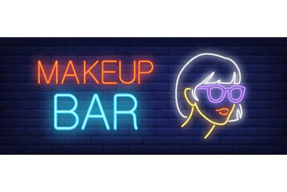 Download Makeup Bar Neon Sign. Glowing Neon Inscr - Neon sign Collection