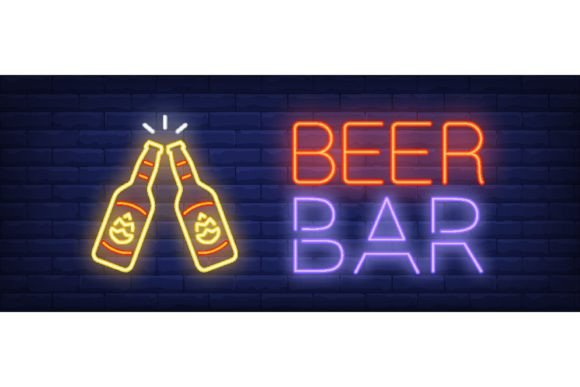 Download Beer Bar Neon Sign. Glowing Inscription - Neon sign Collection