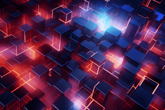 Download Neon Cubes Tech Background Wallpaper - Wallpaper Collection