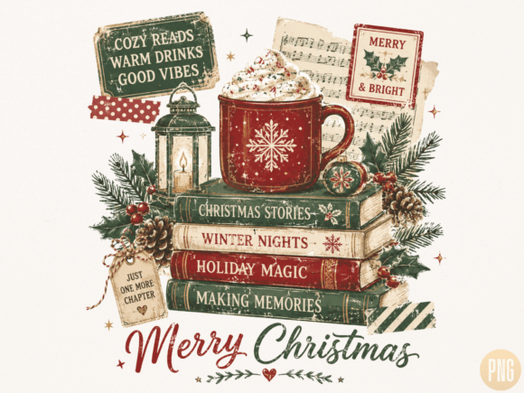 Download Merry Christmas Cozy Books &amp; Hot Cocoa P - Christmas Collection
