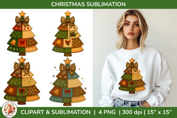 Download Patchwork Christmas Tree Clipart - Christmas Collection