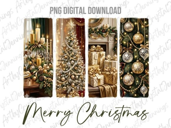Download Elegant Gold Christmas Brushstroke PNG - Christmas Collection
