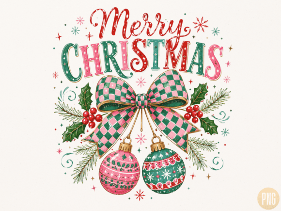 Download Merry Christmas Ornament Bow PNG - Christmas Collection