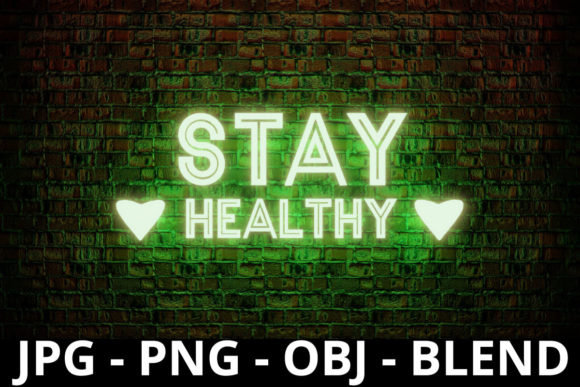 Download 3d Rendering Neon Sign Stay Healthy - Neon sign Collection