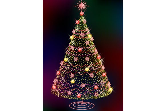 Download Christmas Tree with Bright Shining Light - Christmas Collection