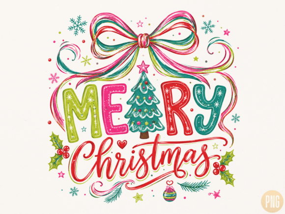 Download Merry Christmas Coquette Bow PNG - Christmas Collection